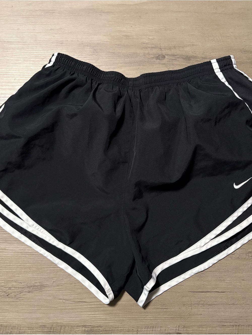 Nike Women’s Black Athletic Shorts with White Piping size L